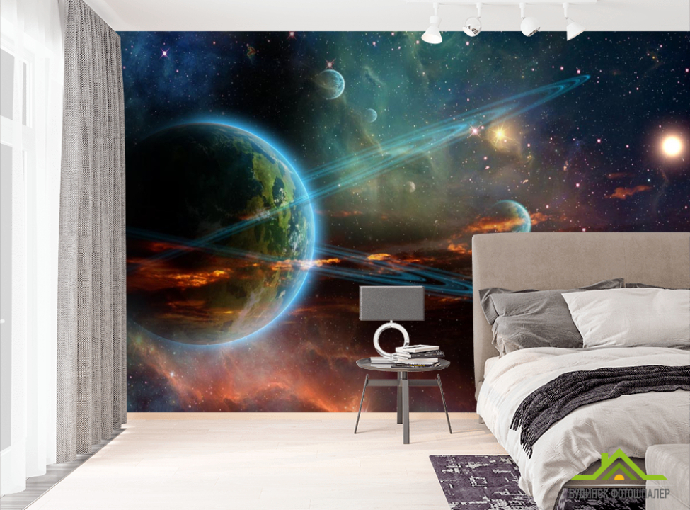 выбрать Фотошпалери кільця навколо Землі Фотошпалери Космос на стіну