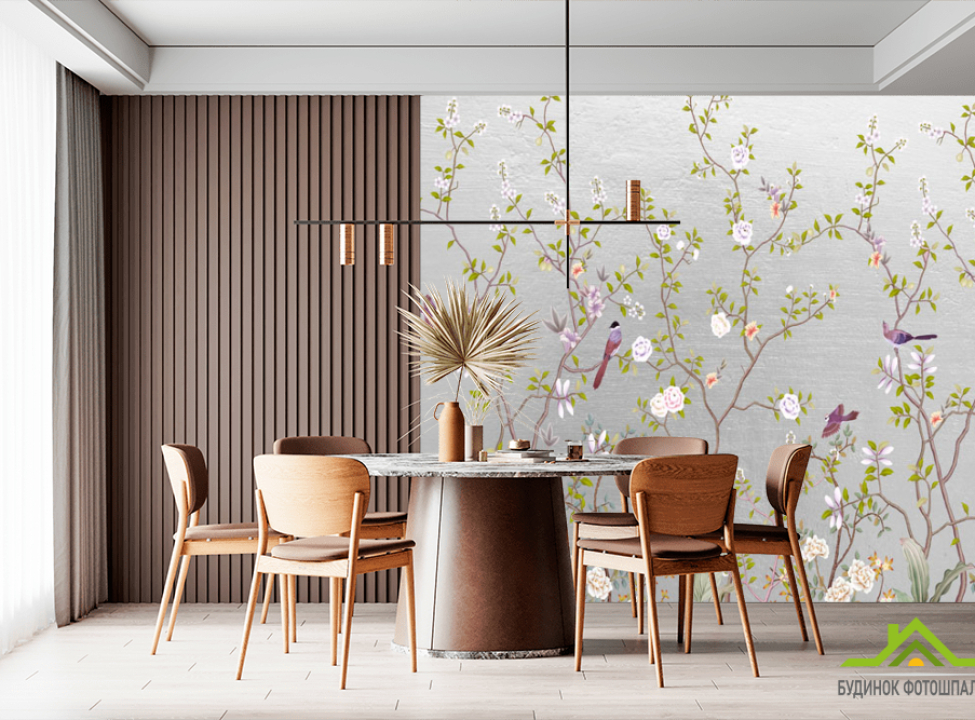 выбрать Фотошпалери Шанаруази на срібному тлі Фотообої по стилю на стіну