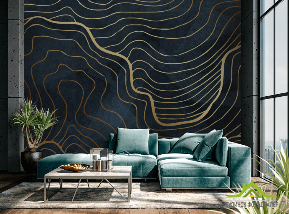 выбрать Фотообои Золотые волны Фотообои Абстракция на стену