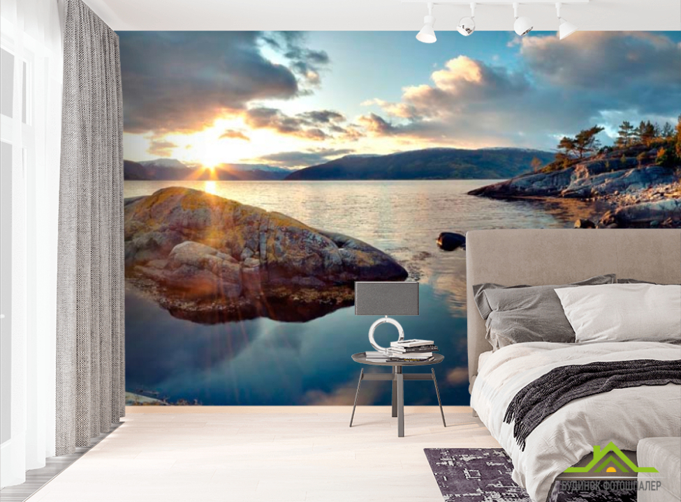 выбрать Фотообои Тучи,камни, вода Фотообои Природа на стену