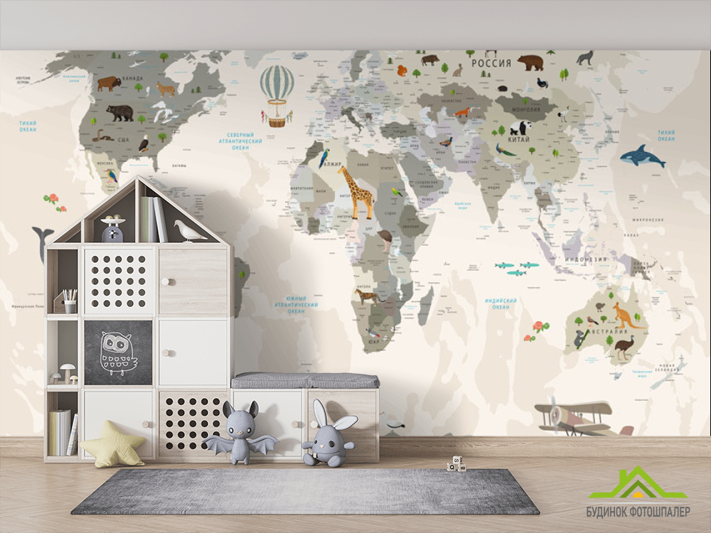 Шпалери в дитячу Карта