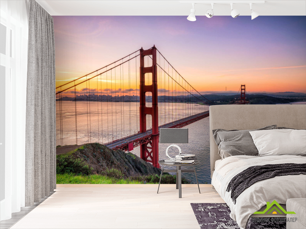Фотообои мост ​​Голден Гейт на закате