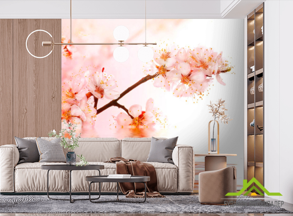 выбрать Фотошпалери Пагони вишні у воді Фотошпалери Вишня на стіну