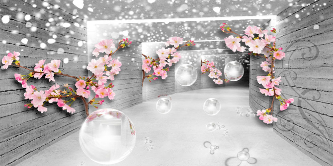 Фотообои Тонель с розовой сакурой