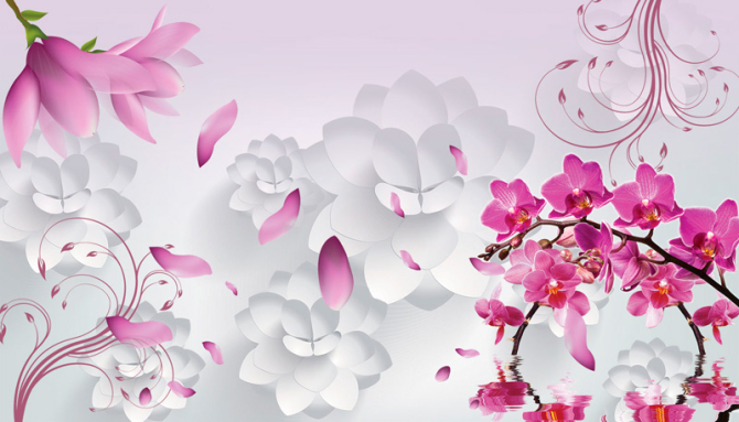 Фотообои 3D цветы