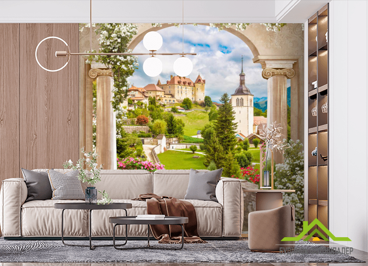 Фотошпалери Арка з тосканським видом