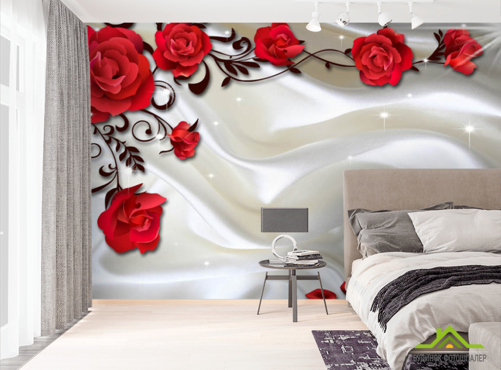 выбрать Фотообои современные 3D Стерео цветы  на стену
