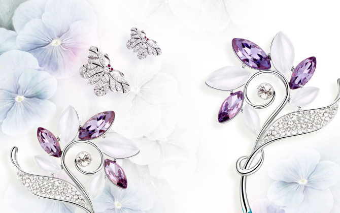 Фотошпалери Квіти з брошок