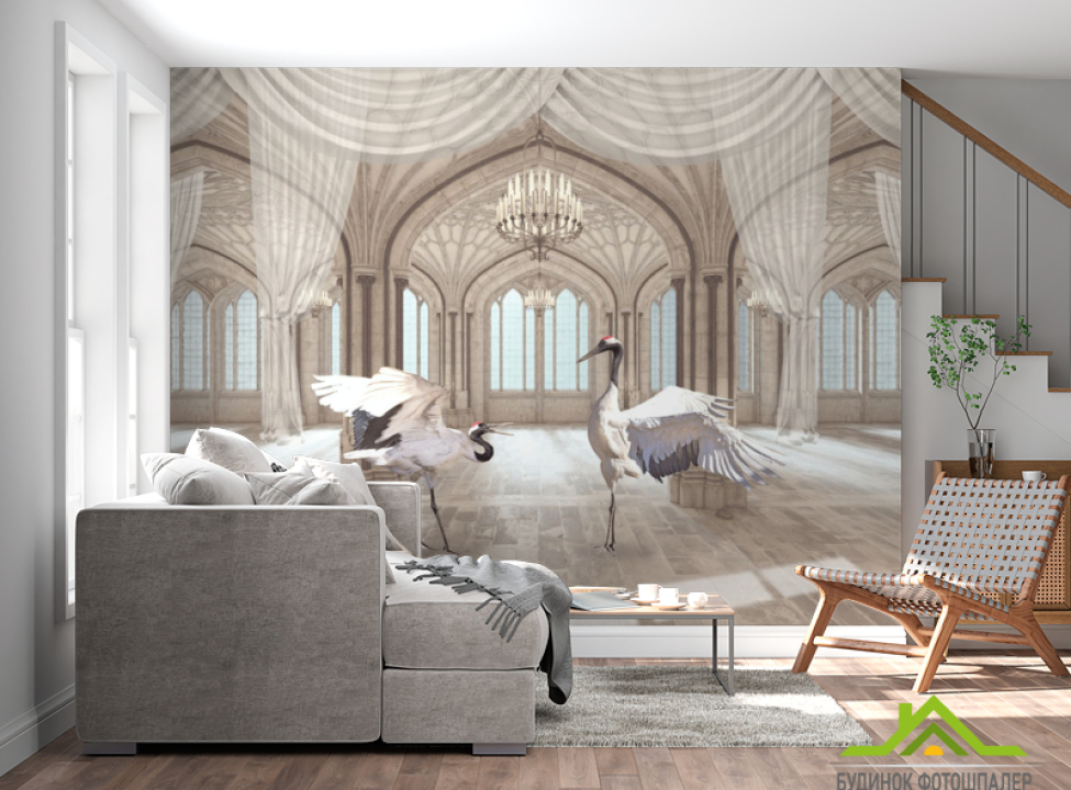 выбрать Фотообои Комната с аистами Фотообои Расширяющие пространство на стену