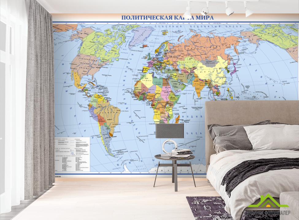 выбрать Фотообои Политическая карта мира Фотообои карта Мира на стену