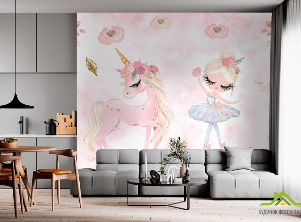 выбрать Фотообои розовая девушка Фотообои с золочением на стену