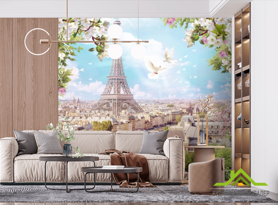 выбрать Фотошпалери голуби і Париж Фотошпалери Париж на стіну