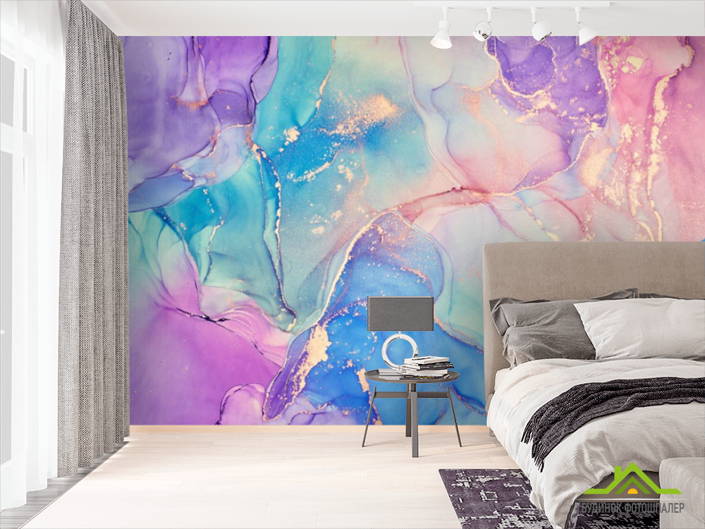 Фотошпалери яскравий різнокольоровий флюїд