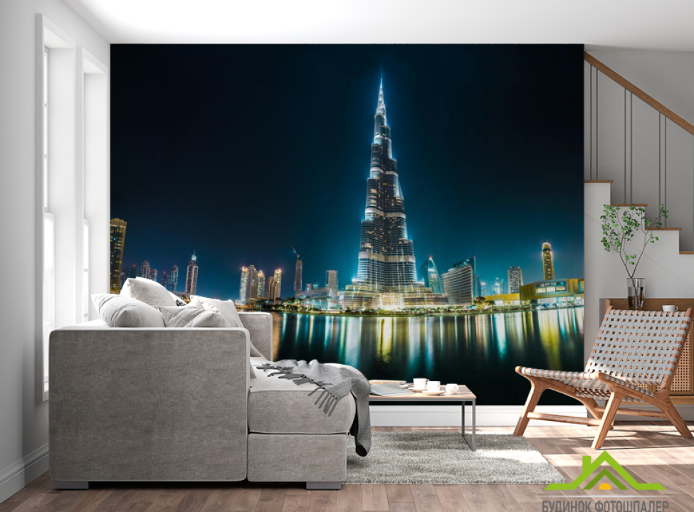 выбрать Фотошпалери Дубаї вночі Фотошпалери Місто на стіну