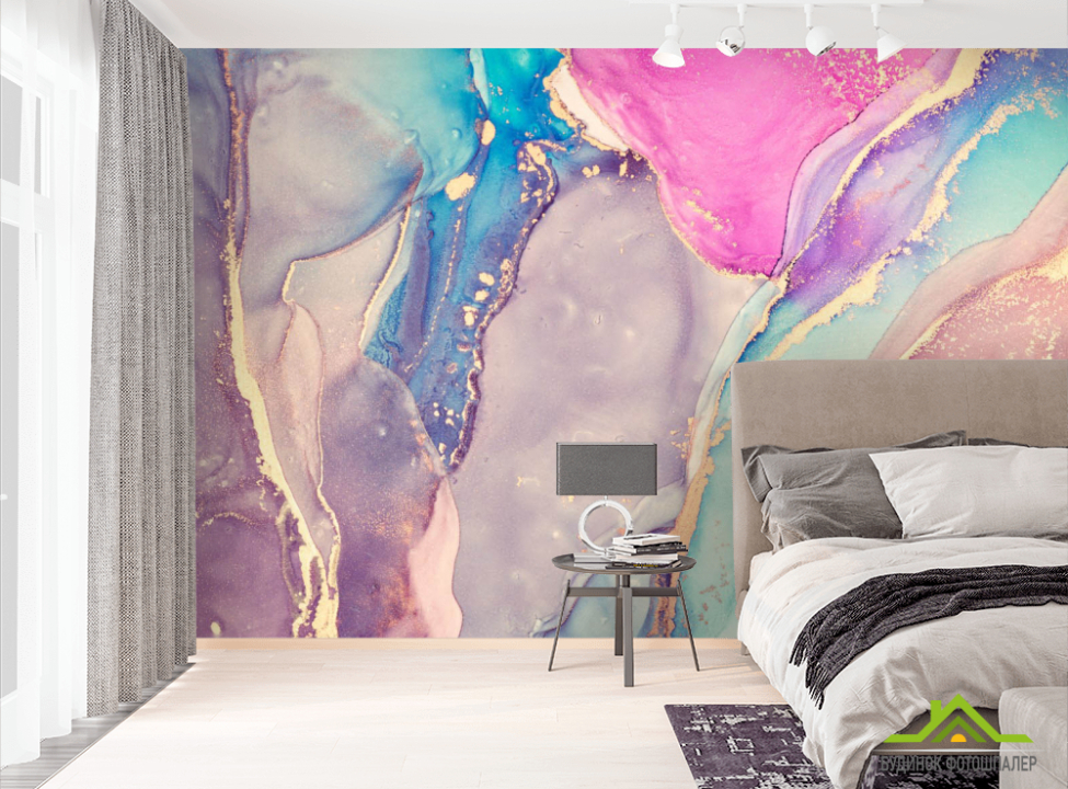 выбрать Фотошпалери Яскравий різнокольоровий флюїд Фотошпалери Fluid art на стіну
