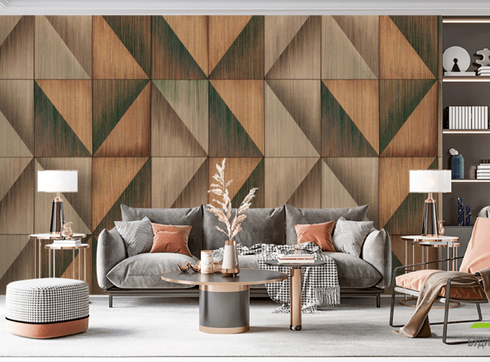 выбрать Фотошпалери Геометрія коричнева Фотошпалери 3д панелі на стіну