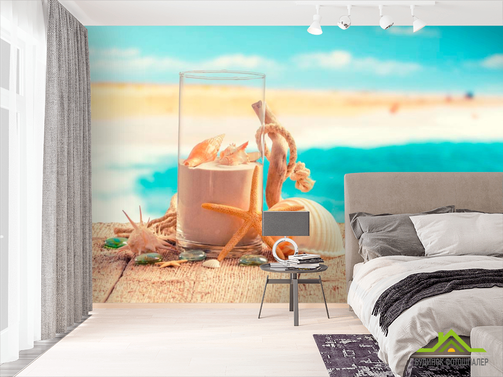 Фотообои Стакан с ракушками