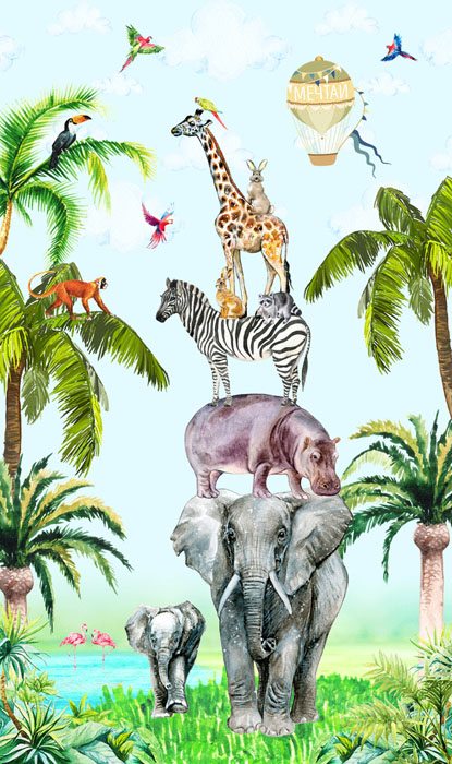 Фотообои Лесенка из зверей