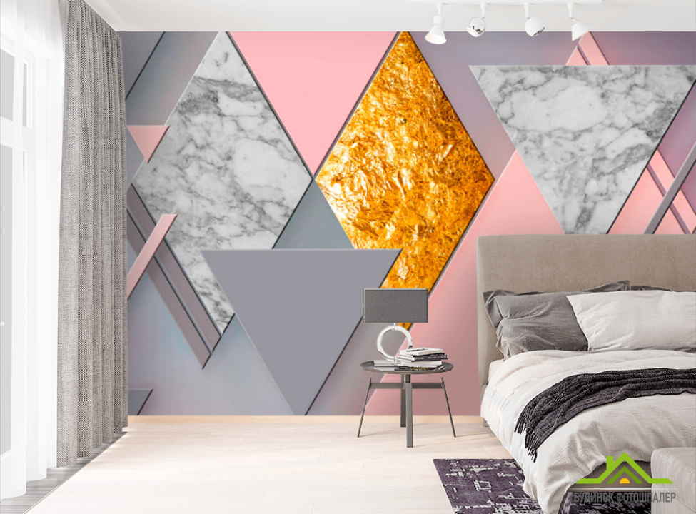 выбрать Фотообои Розово-серая геометрия Фотообои Геометрия на стену