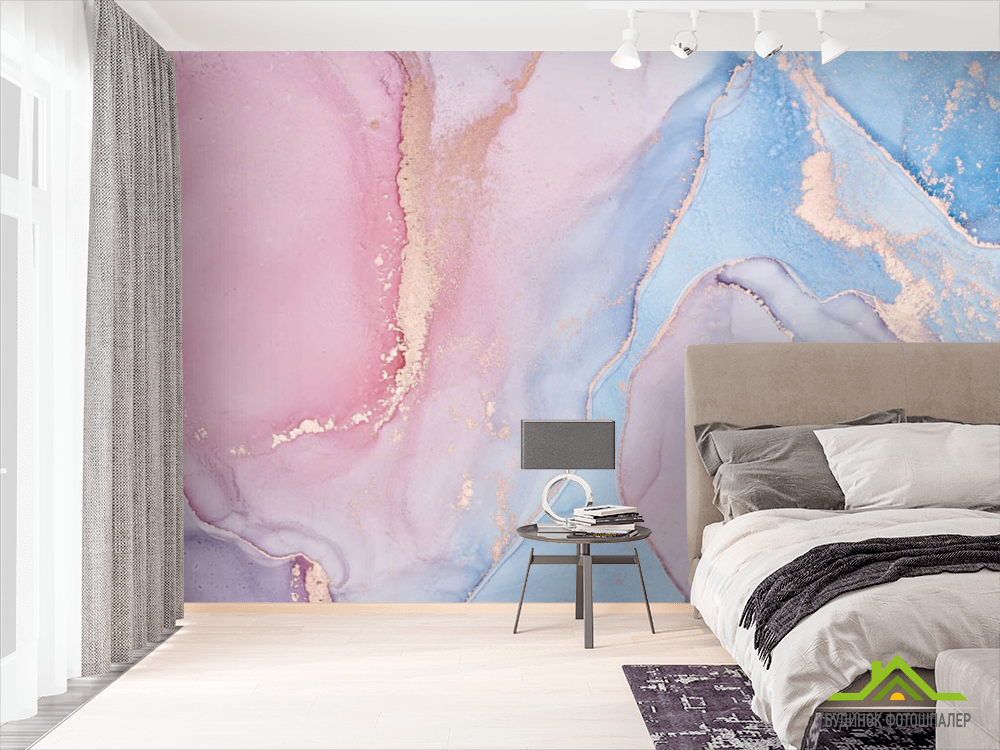 Фотошпалери рожевий флюїд арт