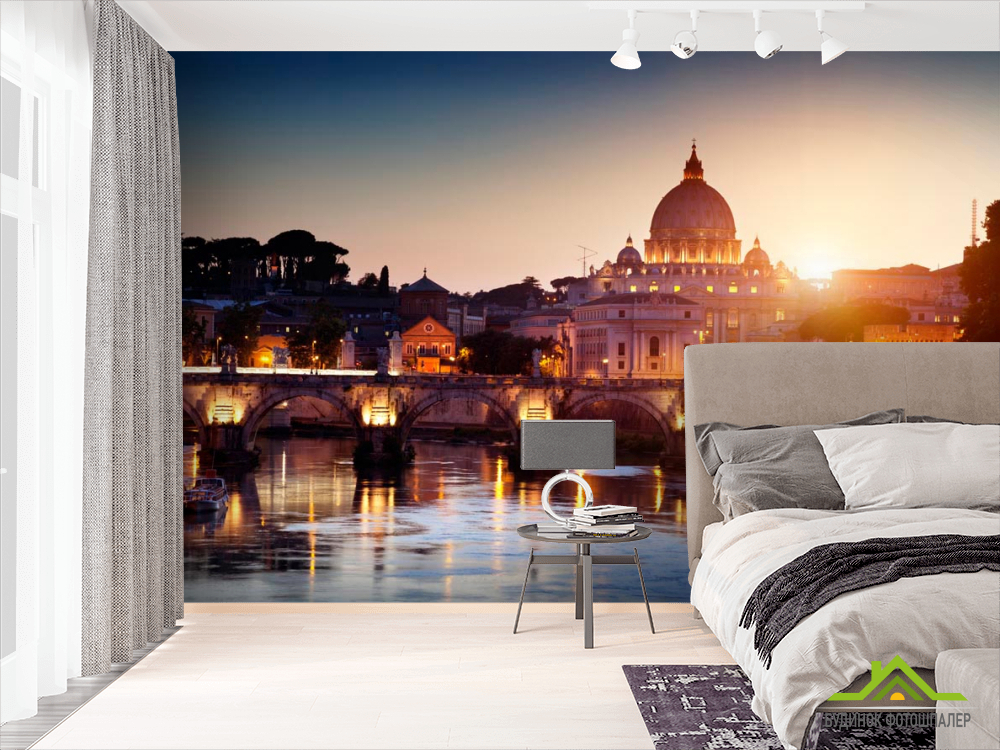 Фотошпалери Місто у заході сонця