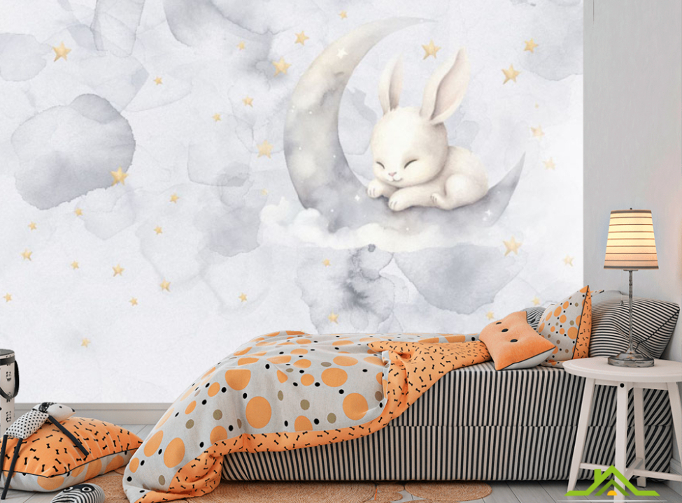 выбрать Фотообои Зайка и луна Фотообои Little kids на стену