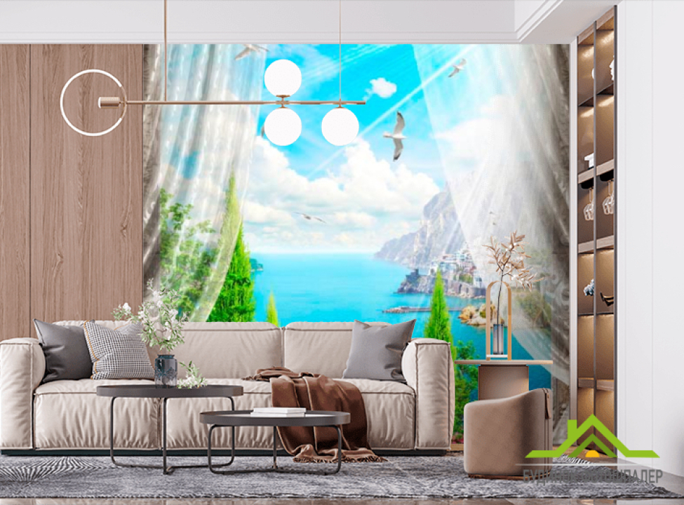 выбрать Фотообои Балкон, море Фотообои Фрески на стену