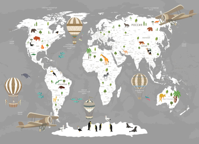 Шпалери в дитячу Карта