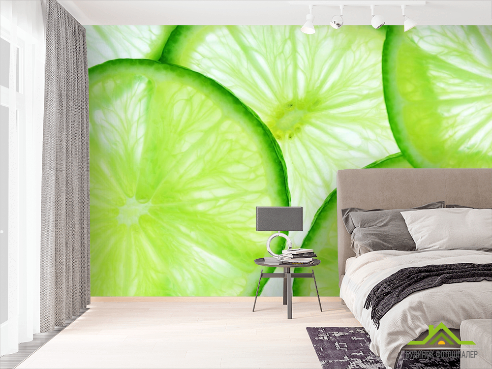 Фотообои дольки лайма