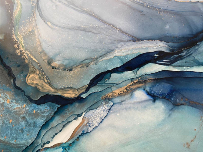 Фотошпалери флюїд в зелений тонах