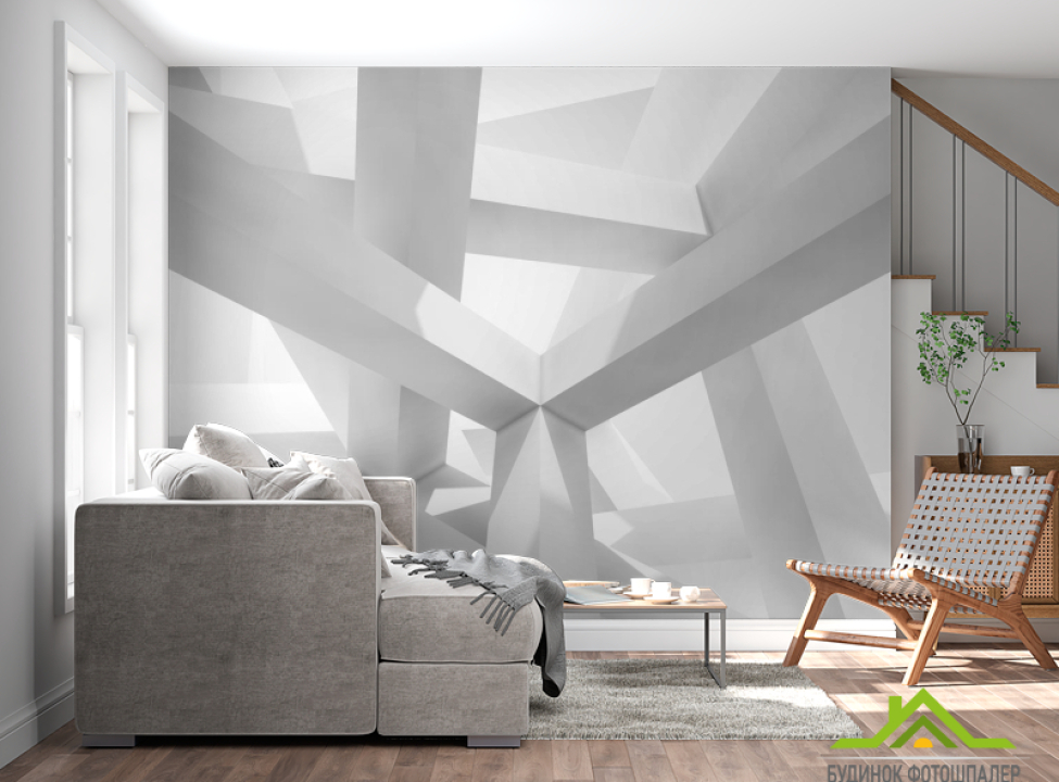 выбрать Фотообои Белые квадратные столбы Фотообои Расширяющие пространство на стену