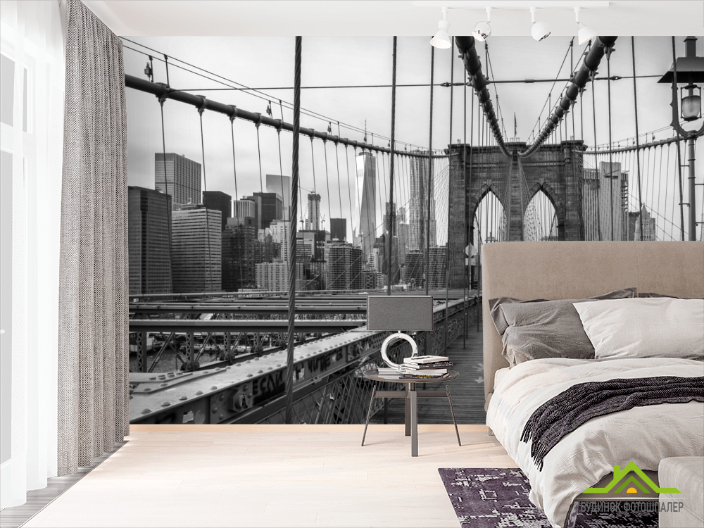 Фотошпалери чб Бруклінський міст