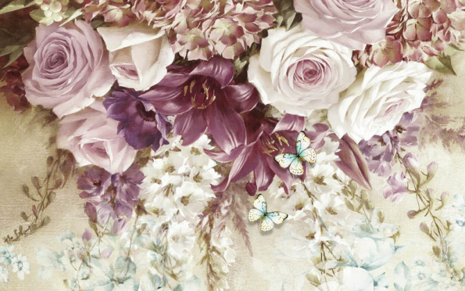 Фотошпалери асорті з квітів