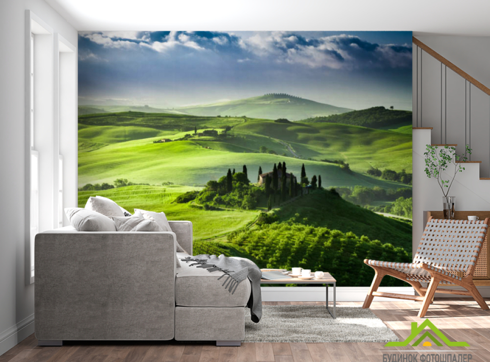 выбрать Фотошпалери будинок на пагорбі Фотошпалери різні на стіну