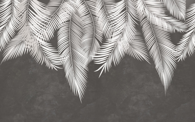 Фотообои светлые листья на стену