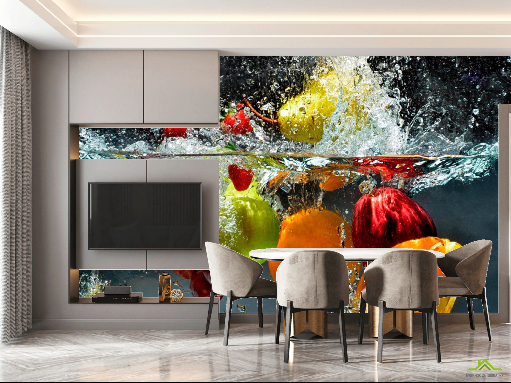 Фотошпалери Фрукти у воді