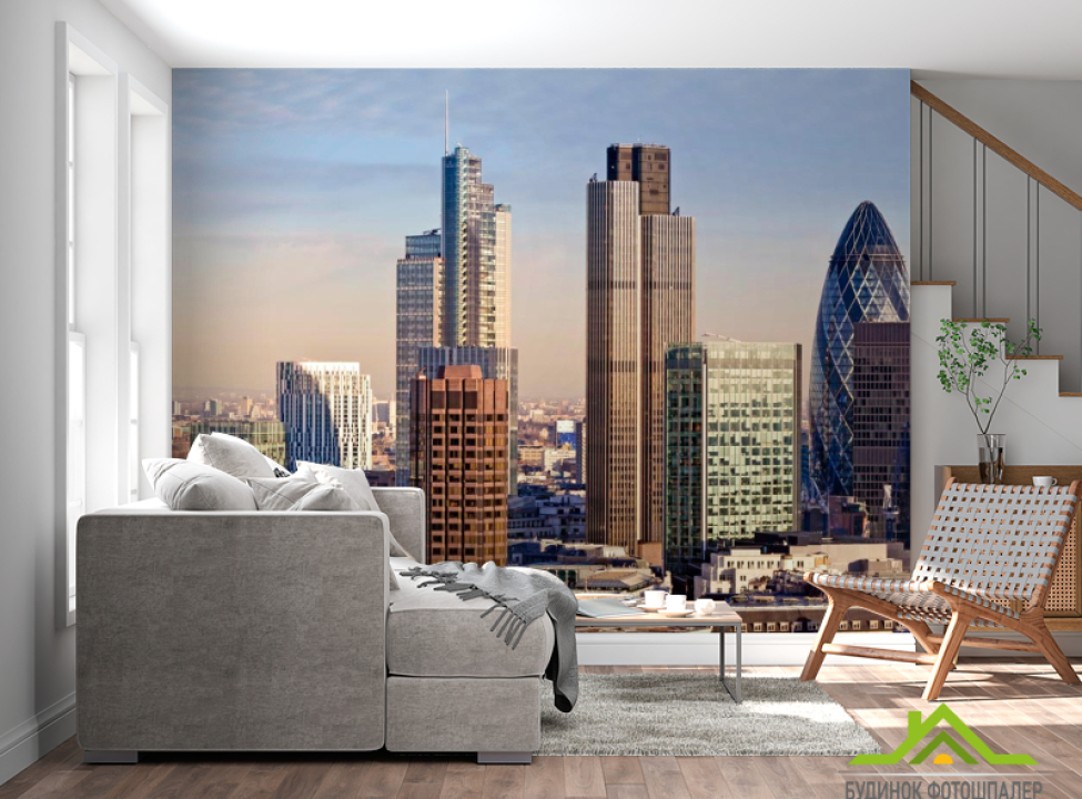выбрать Фотообои Стеклянные высотки Фотообои Город на стену