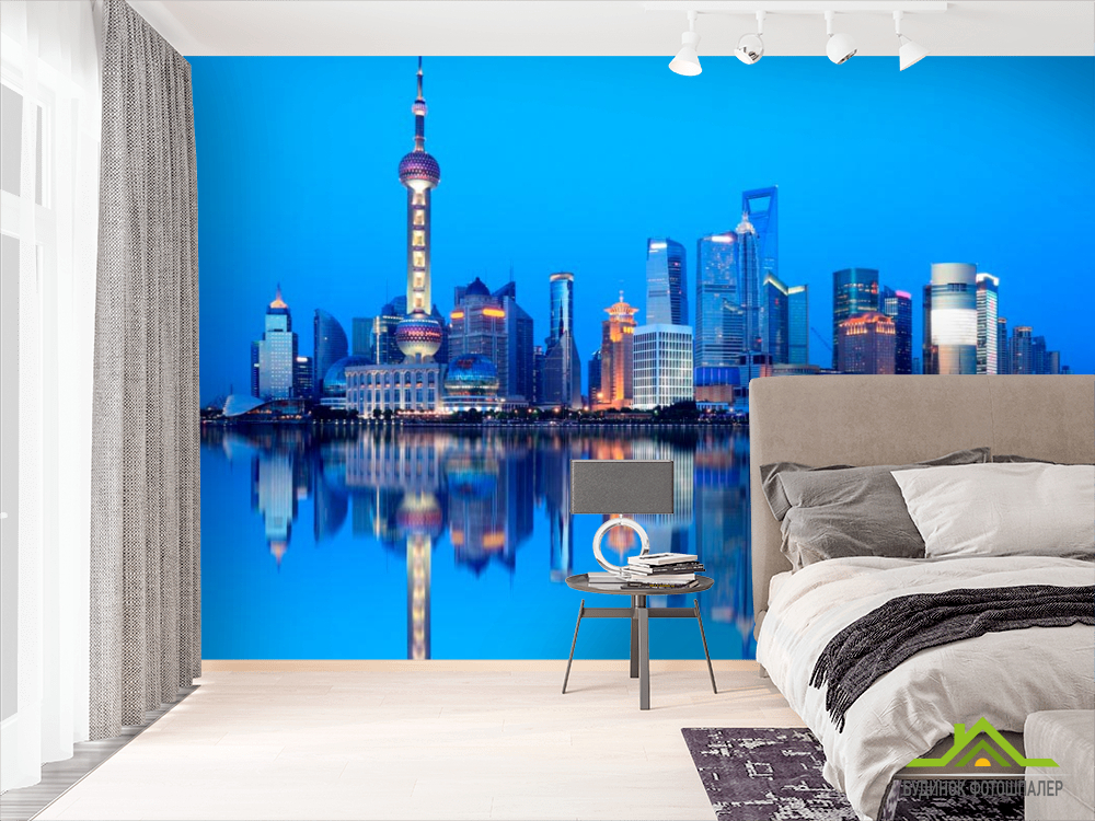 Фотошпалери Море відображення міста