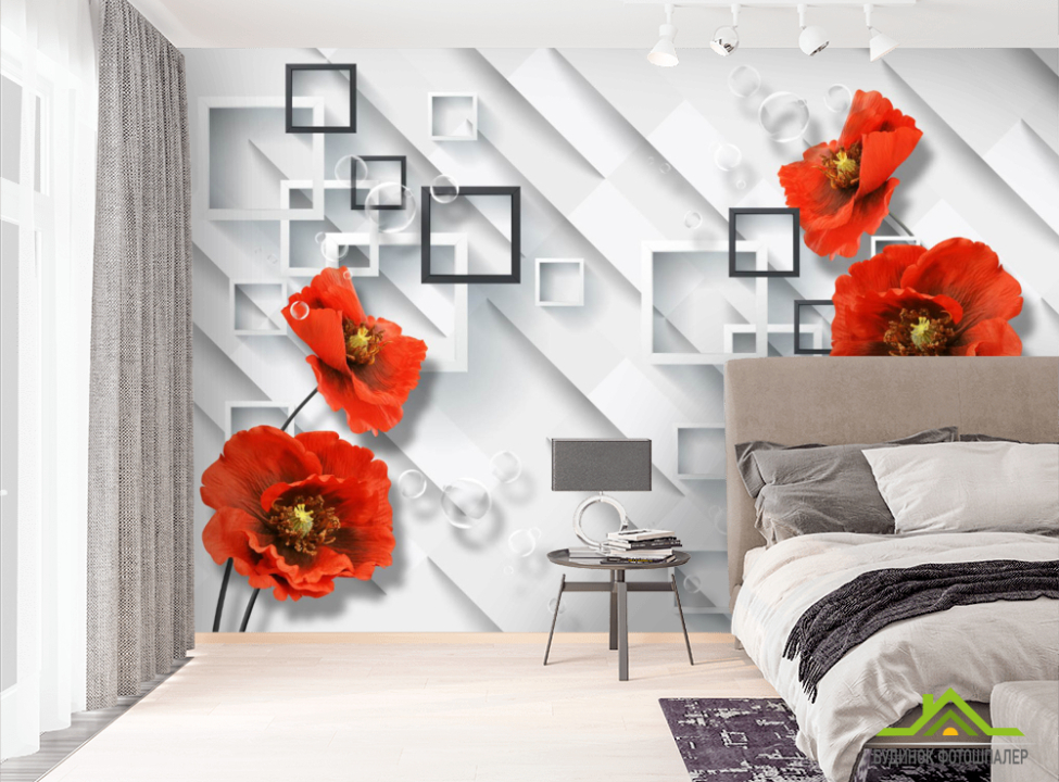выбрать Фотообои 3д маки Фотообои Цветы на стену