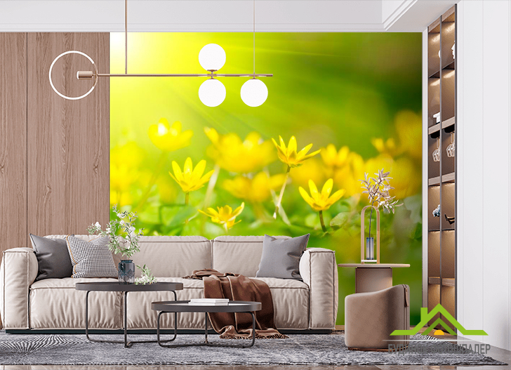 Фотообои Пролиски желтые