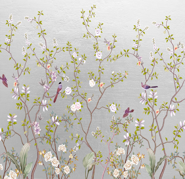 Фотообои Шанаруази на серебрянном фоне