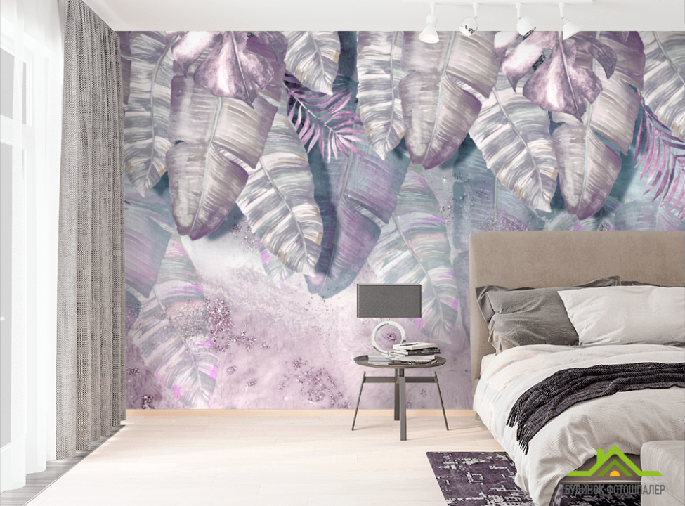выбрать Фотообои Дизайнерские розовые листья Эксклюзивные фотообои на стену