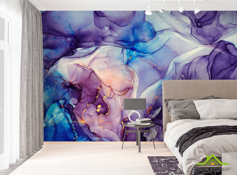 выбрать Фотошпалери Фіолетовий флюїд Фотошпалери Fluid art на стіну