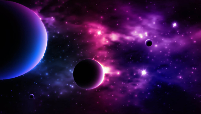 Фотошпалери яскравий космос