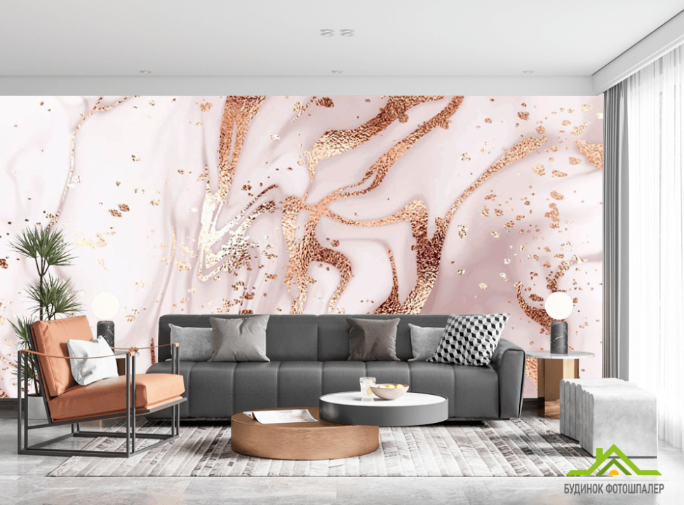 выбрать Фотошпалери Рожеве золото Фотошпалери Абстракція на стіну