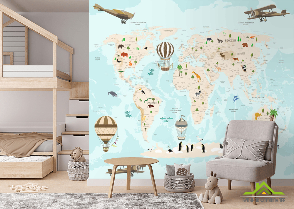 Фотообои Карта в детскую
