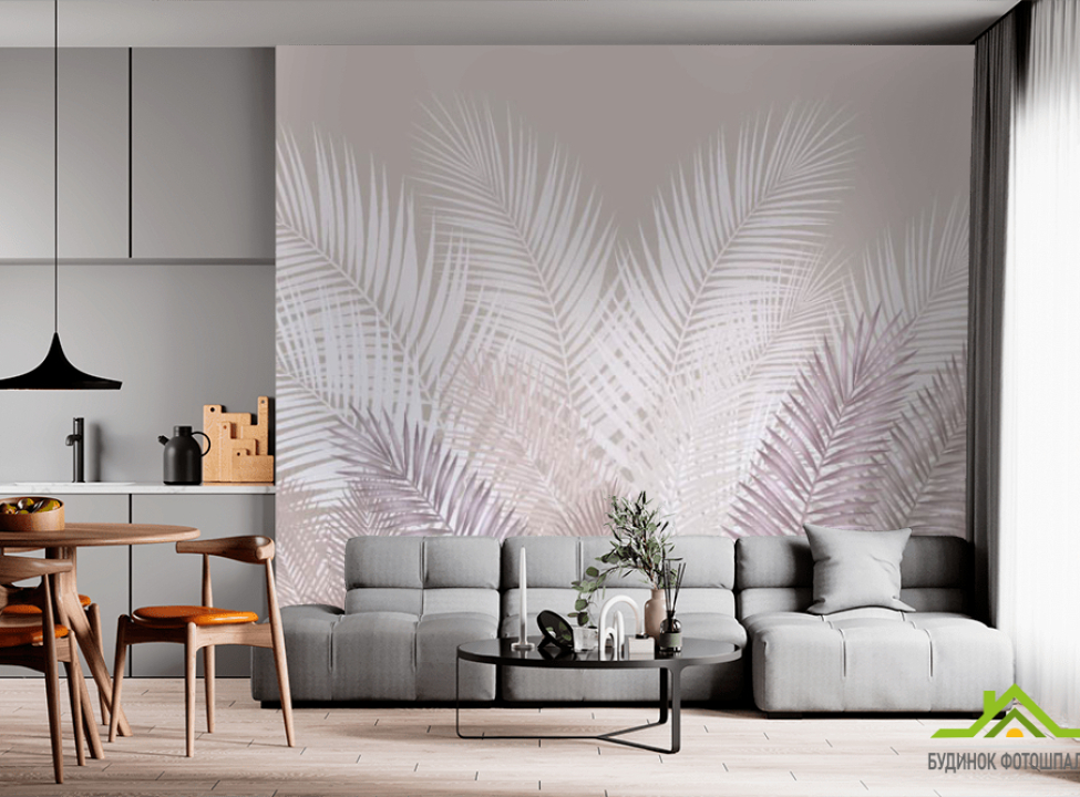 выбрать Фотообои Бежевые листья Фотообои Дизайнерские листья на стену