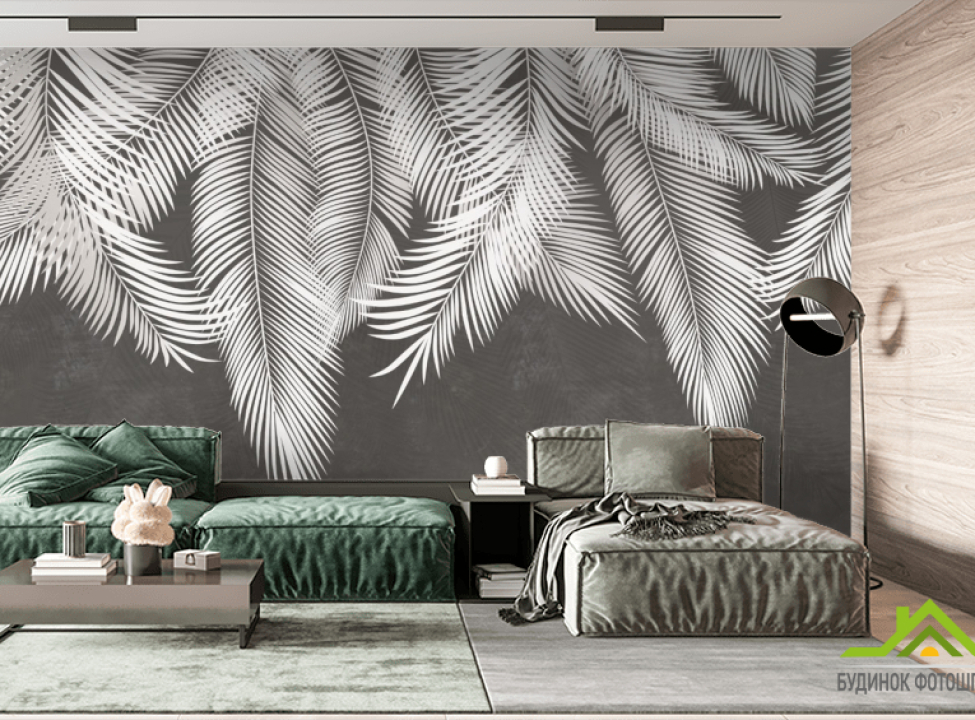 выбрать Фотообои светлые листья на стену Фотообои Дизайнерские листья на стену