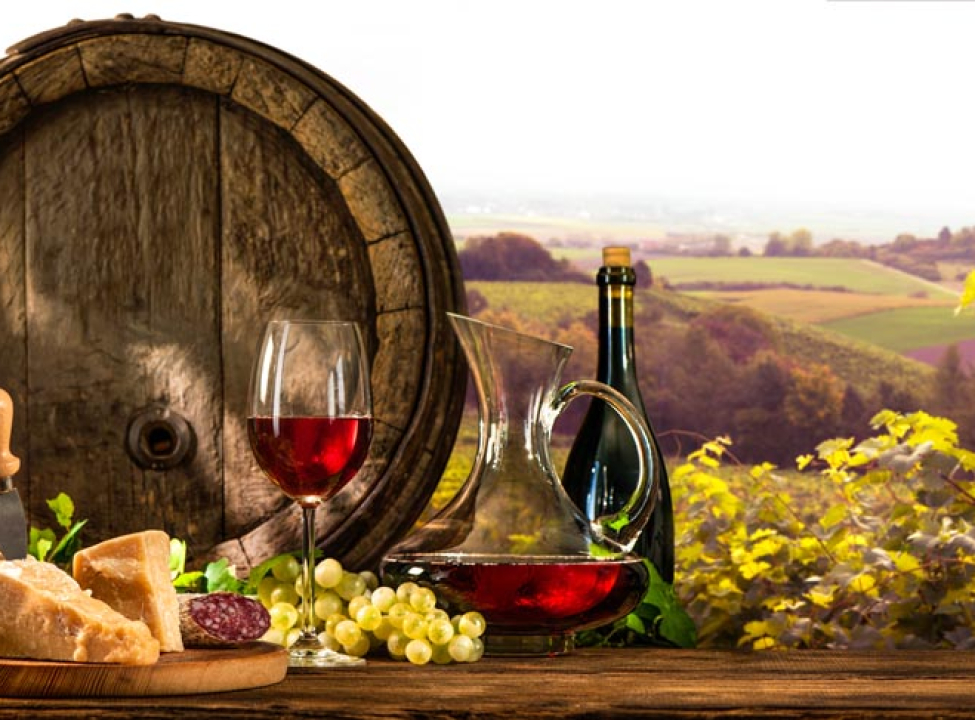 выбрать Фотообои бочка, сыр и вино Фотообои Еда и напитки на стену