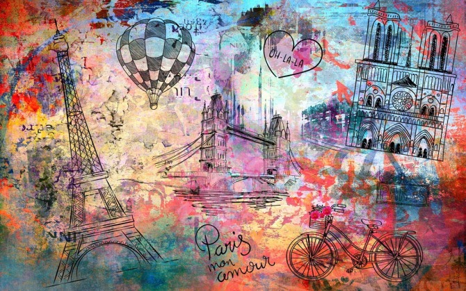 Фотошпалери Різнобарвна архітектура